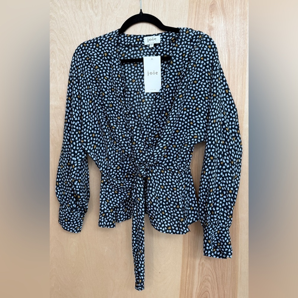 Joie Louise Faux Wrap Blouse in Navy. NWT, stunning design!! - Picture 6 of 14